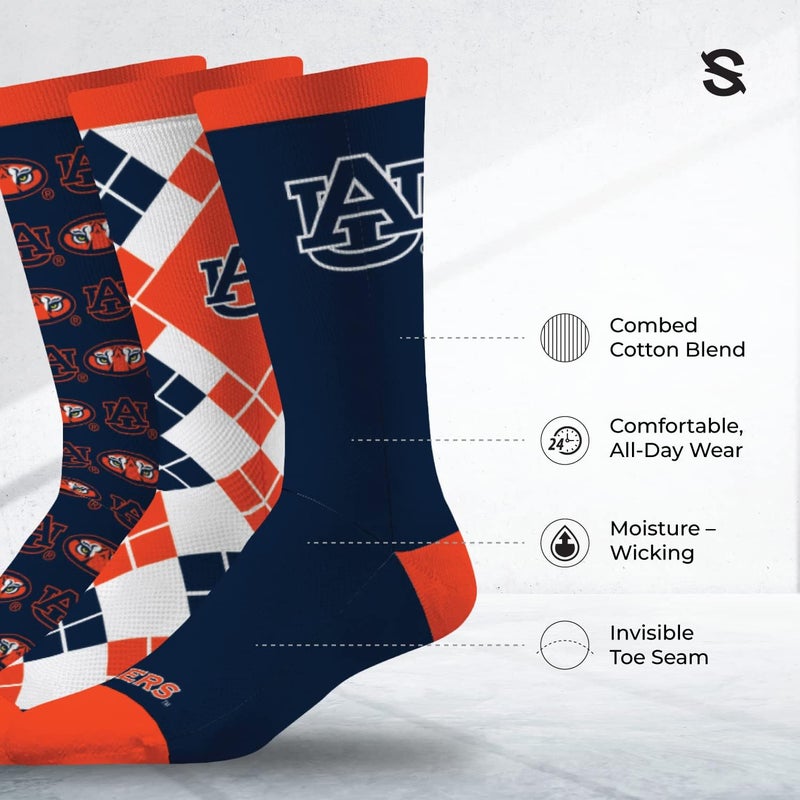 Strideline Store Mens NCAA Dress Socks- The Executive 3 Pack-One Size Fits Most - Image 2